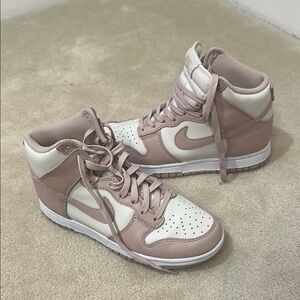 Women's Nike Dunk High-Top Sneakers Pink Oxford